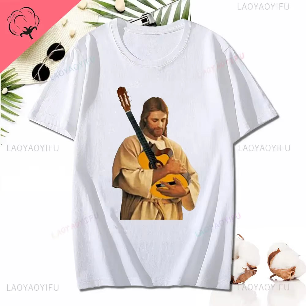 Kawaii Jesus Bandage Print Modal T Shirt Fashion Casual Men Women Cotton Short-Sleev Humor O-Neck Cool Shirt