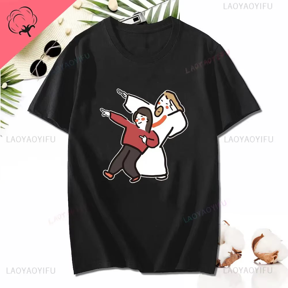 Kawaii Jesus Bandage Print Modal T Shirt Fashion Casual Men Women Cotton Short-Sleev Humor O-Neck Cool Shirt