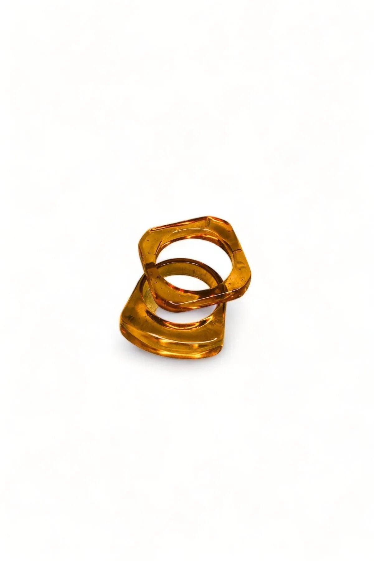 Retro Three Piece Geo Resin Ring Set