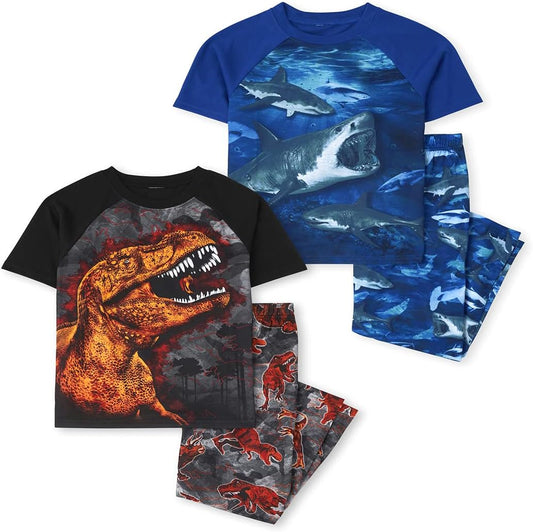 Boys' Dino Shark Pajamas 2-Pack