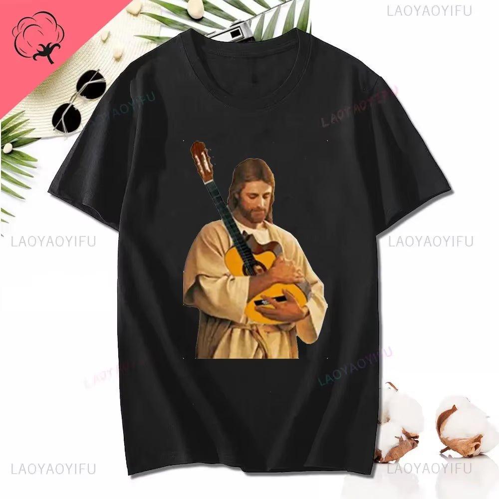Kawaii Jesus Bandage Print Modal T Shirt Fashion Casual Men Women Cotton Short-Sleev Humor O-Neck Cool Shirt
