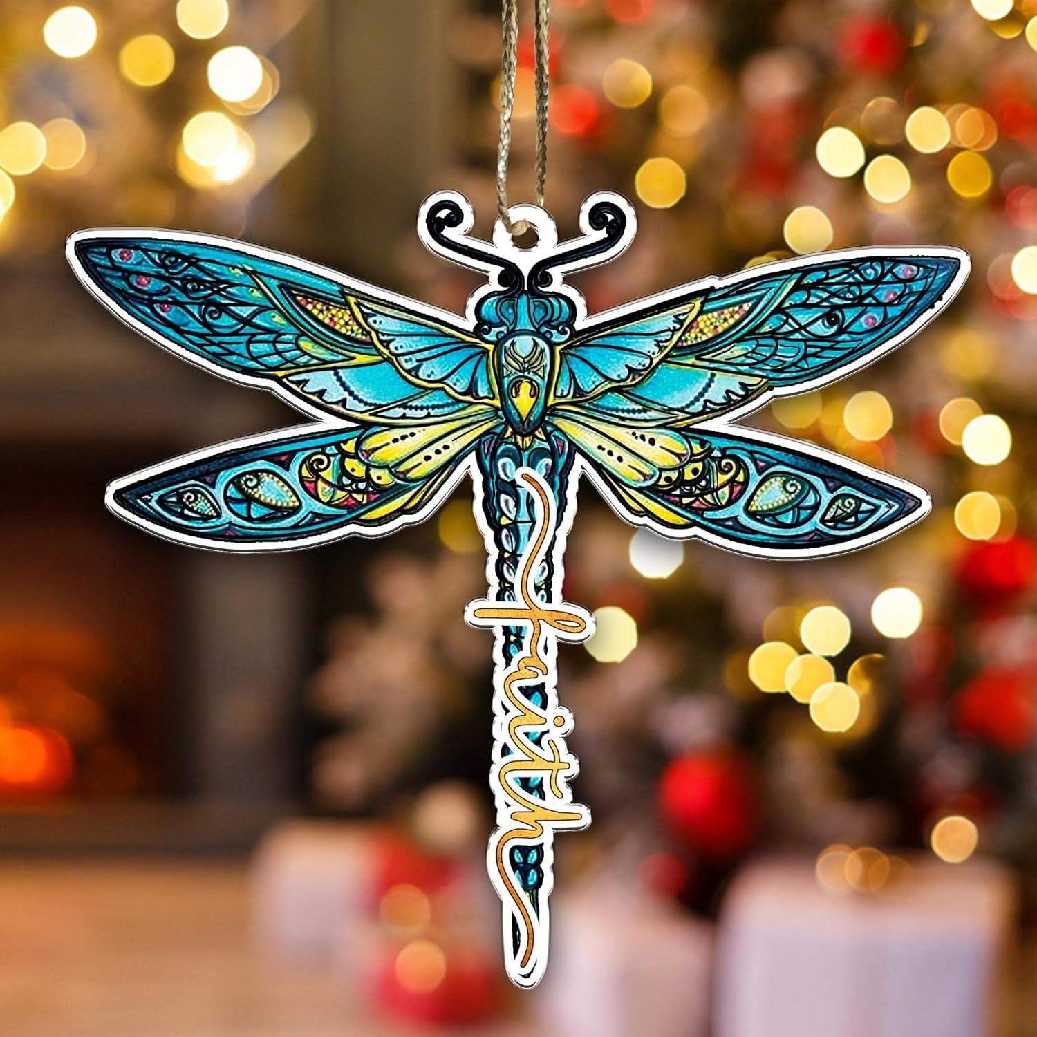 1 Pcs 2 Side Printed - Dragonfly Christmas Tree Hanging Ornaments - Mother'S Day - Father'S Day - Birthday Gifts for Dragonfly Lovers - Car Hanging Ornaments Dragonfly 5
